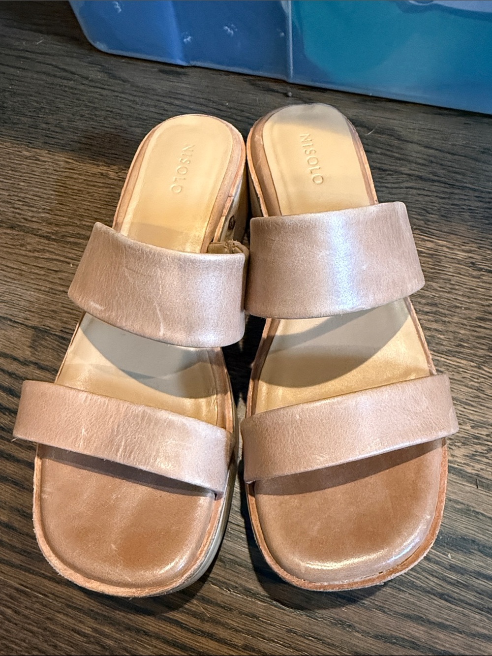 Nisolo Women’s Double-Strap Slide Sandals in tan